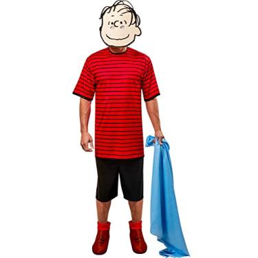 Imagem de Rubies Fantasia masculina Peanuts Linus, curta, máscara de espuma e cobertor, Conforme mostrado., M