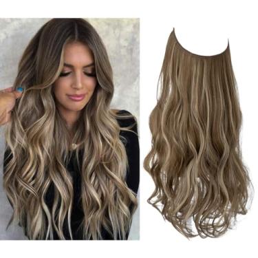 Imagem de Aplique de Cabelo Feminino Longo Alongamento Extensões de Cabelo para Mulheres (Modelo 12, 22 Polegadas)