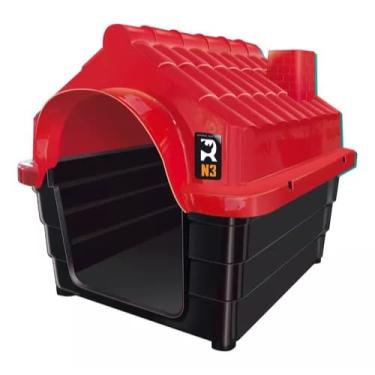 Imagem de Casa Em Plástico Para Cachorro N3 +casinha Filhote De (Vermelho)