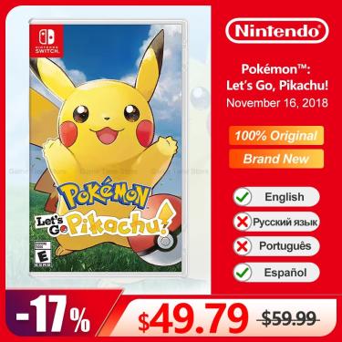 Imagem de Pokemon Let ’ s Go Pikachu Nintendo Switch Jogos  OLED Lite Console  Cartão de jogo físico oficial