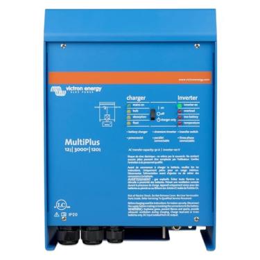Imagem de Victron Energy Inversor de onda senoidal pura de 12 volts MultiPlus 3000VA e carregador de bateria de 120 amp, certificado UL