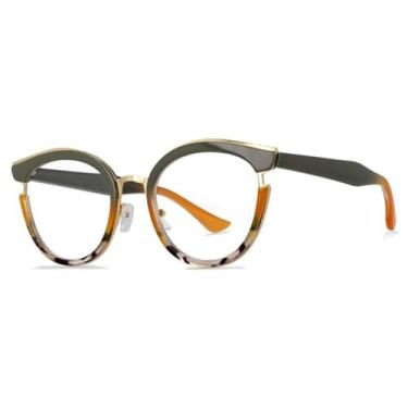 Imagem de Armação de óculos vintage feminino olho de gato, óculos retrô anti-azul, 6, tamanho único