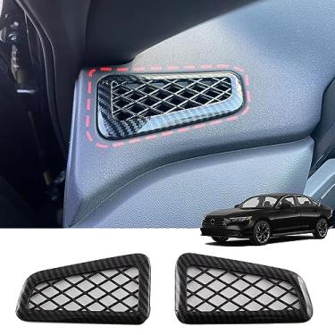 Imagem de APEXRA Capa de moldura de saída de ar condicionado lateral estilo fibra de carbono para carro, compatível com Honda Accord 2023 2024 direita e esquerda capa de saída de ar AC acessórios automotivos