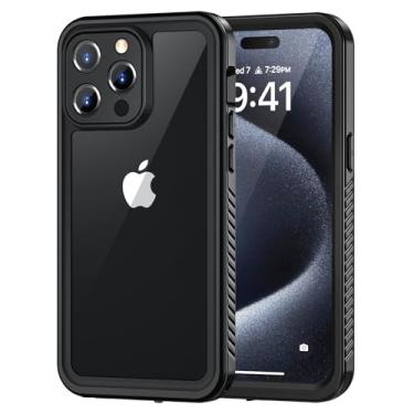Imagem de Lanhiem Capa para iPhone 15 Pro, IP68, à prova d'água, à prova de poeira, à prova de choque com protetor de tela integrado, capa protetora de celular resistente para iPhone 15 Pro - 6,1 polegadas