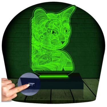 Imagem de Luminária Led 3D Gato Abajur 11 - 3D Fantasy