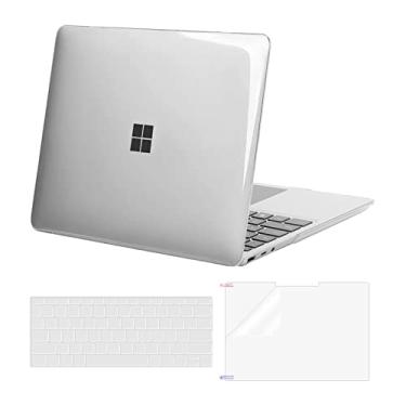 Imagem de MOSISO Capa compatível apenas com Microsoft Surface Laptop Go 2/1 12,4" versão 2022 2020 (modelos: 2013 e 1943), capa protetora de plástico rígido, capa de teclado e protetor de tela, transparente