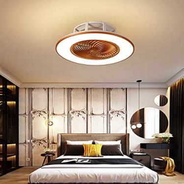 Imagem de Ventilador de teto LED moderno de 48 W com iluminação, luz de teto regulável com controle remoto, ventilador invisível Lâmpada de teto Ventilador ultra silencioso de 3 velocidades para sala