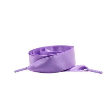 Imagem de 1Pair 2 CM Width Silk Satin Shoelaces Ribbon Shoe Laces Boots Women Sneakers ShoeLace For Sneakers Flat Shoe Laces (Color : Light purple, Size : 100cm)