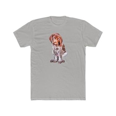 Imagem de Camiseta masculina de algodão com ponteiro alemão de cabelo curto "Benny" da Doggylips, Cinza claro sólido, G