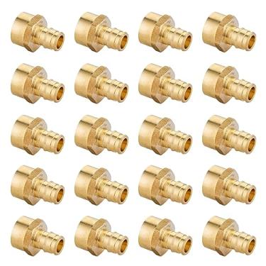 Imagem de Pacote com 20 adaptadores NPT fêmea EFIELD Pex A 1/5.1 cm x 1/5.1 cm, acessórios de latão de expansão SOMENTE para conexão de tubulação Pex-A, ASTM F1960 (20)