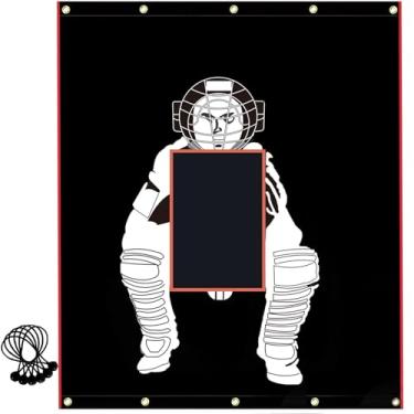Imagem de Supvision Batting Cage Backstop com Strike Zone Heavy Duty PVC Revestido Oxford Tecido Vinil Baseball Backstops com Catcher Softball Pitcher Equipamento de Treinamento 15 x 20 Pés 600D
