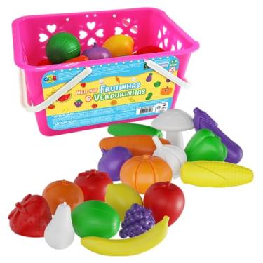 Imagem de GGB Plast Brinquedos Kit Minhas Frutinhas e Verdurinhas 19 peças com Cesta 3 anos