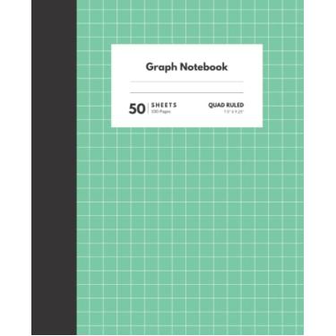 Imagem de Caderno de composição de papel milimetrado verde: 4 x 4 pautado, papel quadriculado para estudantes de matemática e ciências, diário gráfico (19 x 23 cm) 100 páginas