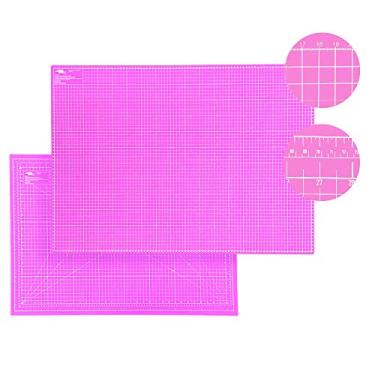 Imagem de Base de Corte Apoio A2 45x60cm para Scrapbook Artesanato Patchwork Corte e Costura (Base Rosa)