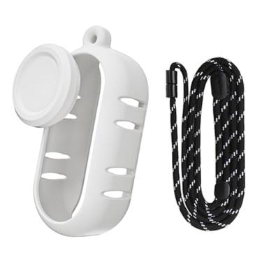 Imagem de Conjunto de capa protetora de silicone compatível com câmera de ação Insta360 GO 3S, capa macia + tampa da lente + acessórios de cordão de alça de pescoço (branco, tipo 2)