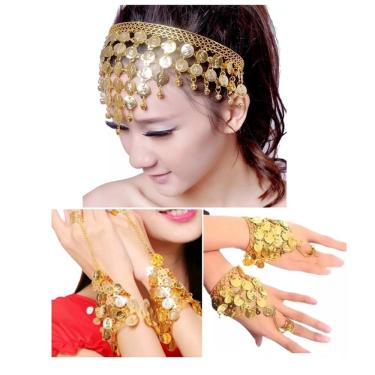 Imagem de Fantasia Odalisca Cigana C/ 1 Tiara + 2 Braceletes