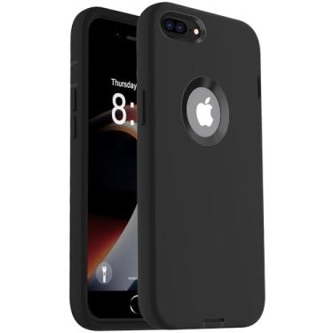 Imagem de ORIbox Capa compatível com iPhone 8 plus e capa para iPhone 7 plus, acabamento suave do toque externo de silicone líquido