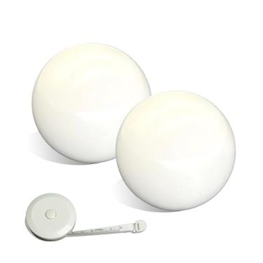 Imagem de OUTOSS - Pallino para jogo de bola de bocha de 100 mm/107 mm, tamanho: 60 mm, incluindo fita métrica e bolsa de armazenamento, branco - 2 pacotes