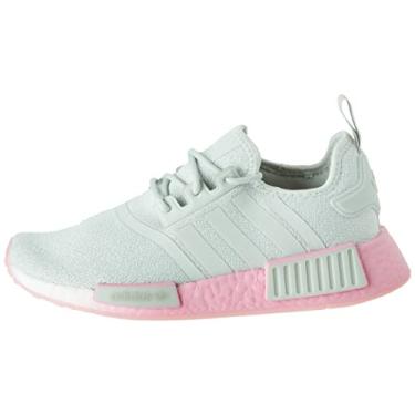 Imagem de adidas NMD_R1 Tênis feminino, cinza, tamanho 36, Cinza/Rosa Feliz/Branco Nuvem, 35