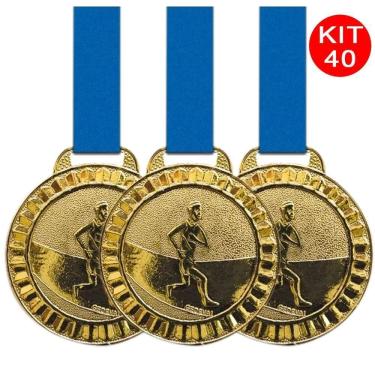 Imagem de Kit 40 Medalhas Atletismo Corrida Torneio Evento Maratona ouro