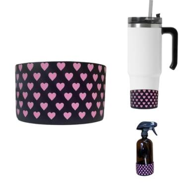 Imagem de ROYALTY ESSENTIALS Botas protetoras de silicone para garrafas de água Stanley fofas com capa de manga antiderrapante para garrafas de água servem para base de 7 a 7,5 cm (corações)