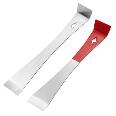 Imagem de 2 peças de Pry Bar de metal, ferramenta de aço inoxidável, mini barra de cabra plana, barra de acabamento fino, raspador de barra de aperto multiuso, equipamento de apicultura para raspar, puxar,