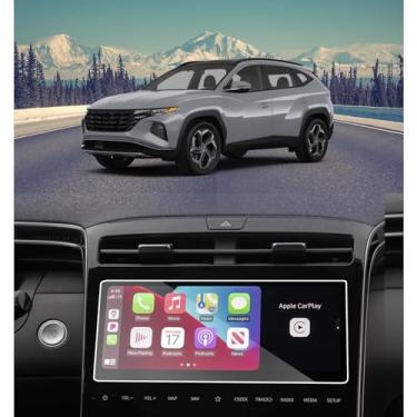 Imagem de PZSWUXIE Para Hyundai Tucson NX4 2022 2023 2024 10,25 polegadas HD protetor de tela sensível ao toque anti-impressão digital anti-arranhões dureza 9H vidro temperado acessórios de rádio Tuson (não