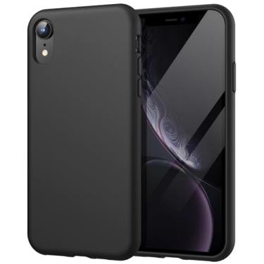 Imagem de JETech Capa de Silicone para iPhone XR 6,1 Polegadas, Case Protetora para Corpo Inteiro com Toque Suave e Sedoso, Capinha à Prova de Choque com Forro de Microfibra (Preto)