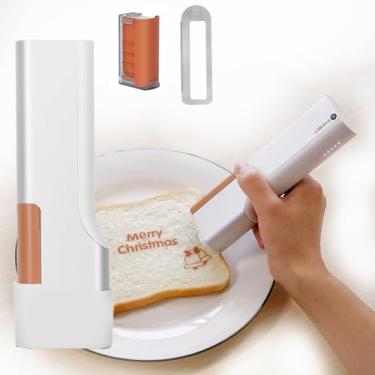 Imagem de DESHVA Impressora de café de arte portátil, impressora comestível para bolos e biscoitos, caneta impressora de alimentos, caneta de impressão de design DIY para restaurantes, padarias, cafés, marrom