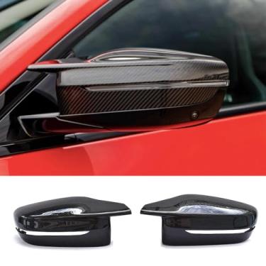 Imagem de Tampas de cobertura de espelho retrovisor de porta lateral de fibra de carbono real para BMW M2 G87 M3 M4 G80 G82 G83 2021-2025 Peça de substituição por clipes