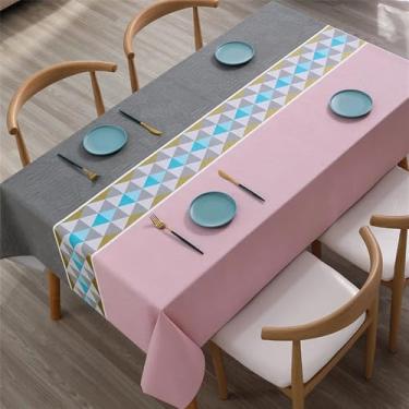 Imagem de Toalha de mesa costurada colorida à prova d'água capa de mesa de jantar festa de casamento toalha de mesa retangular decoração de cozinha para casa, ZBQ8214 (14), 140, 180 cm
