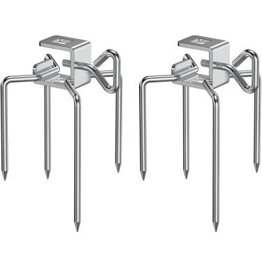 Imagem de Garfos de churrasqueira de aço inoxidável 6102 da Onlyfire (1 par) serve para varões quadrados Weber 3/8" e 5/16"