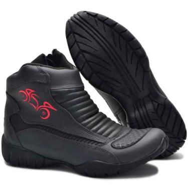 Imagem de Bota Motociclista Masculina TH1 Couro Zíper Resistente - P2P, 40, Pret
