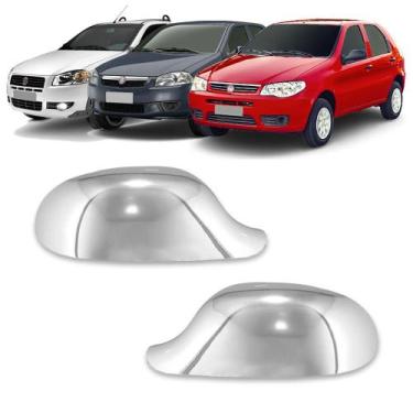 Imagem de Par Aplique Cromado para Capa Retrovisor Palio G3 G4 12 a 16 Siena G3 