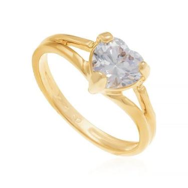 Imagem de Anel de noivado solitário banhado ouro 3x 24k 18k e 22k feminino 15 an