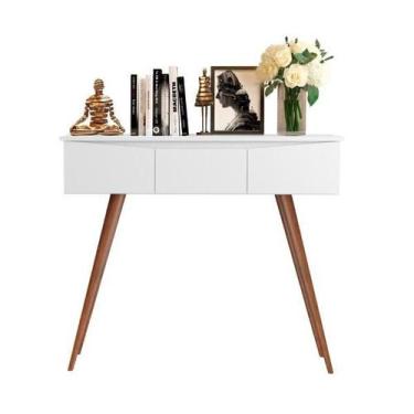 Imagem de Aparador slim retrô alto parise 3 gavetas desing unico pés de madeira 