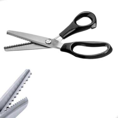 Imagem de Tesoura Escalope Profissional P/ Artesanato Tecido - Lanmax, Preto