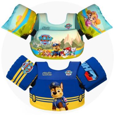 Imagem de Kit Bóias Colete Infantil Salva Vidas Piscina Praia Patrulha Canina - 