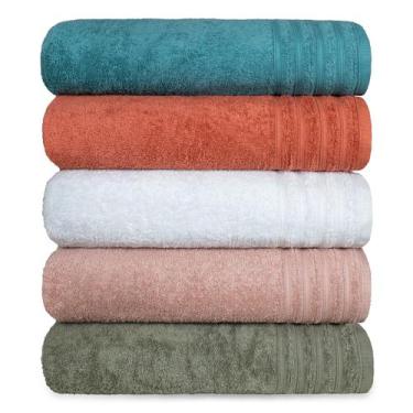 Imagem de Kit 5 Toalha Gigante Banhão Fio Penteado 100% Algodão Twist - Central 