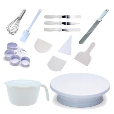 Imagem de Kit Confeiteiro Completo 11 Itens - Branco - Bailarina Espátulas Raspa