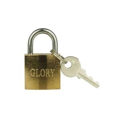 Imagem de Cadeado Dourado 25mm Com 2 Chaves Glory