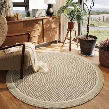 Imagem de Tapete redondo para sala de estar, listrado, cor sólida, luz, luxo, macio, mesa de centro, pelúcia, quarto, cadeira giratória, tapete de chão, SY2459, TD, A, diâmetro 200 cm