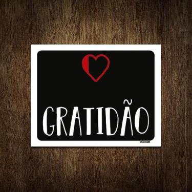 Imagem de Placa Decorativa - Gratidão 18X23 - Sinalizo.Com