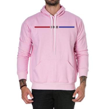 Imagem de Moletom Masculino Algodão Estampado Capuz Bolso Canguru - Polo Blu, M,