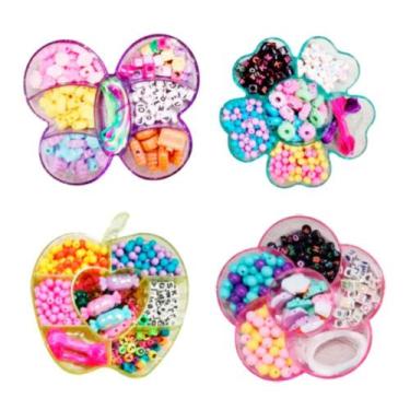 Imagem de Kit De Miçangas Coloridas Para Fazer Pulseiras Infantil - DM TOYS