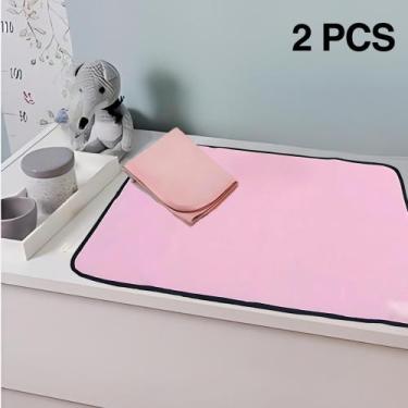 Imagem de 2 Protetores de Colchão 100x70 Absorventes Laváveis Rosa para Desfrald