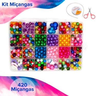 Imagem de Kit Pulseira Infantil De Miçangas C/420 Peças - 16 - Nybc