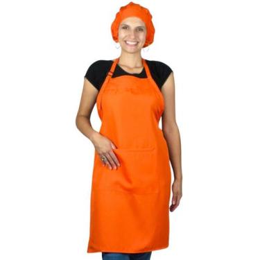 Imagem de Kit Avental Oxford + Touca Gorro Cozinheira Padaria Cozinha - NFA, Lar