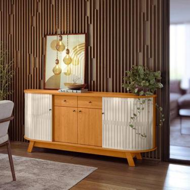Imagem de Buffet Aparador 4 Portas 2 Gavetas 183x81cm Mônaco Madetec, Cinamomo e