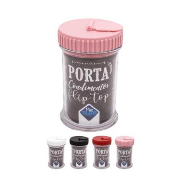 Imagem de Porta Temperos Condimentos Em Acrílico c/ Tampa Flip Top - Plas Tutti,